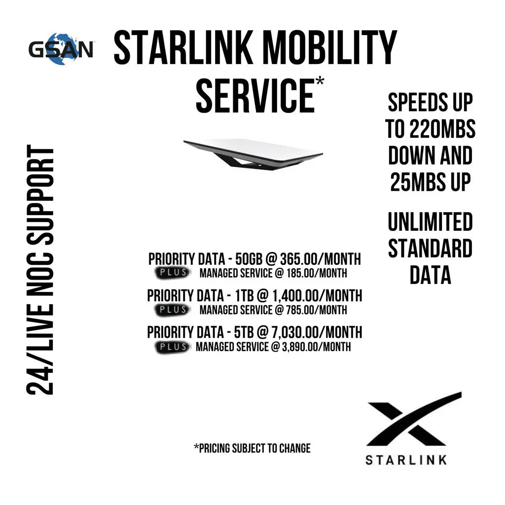 Starlink Mobility Service + Management Starlink